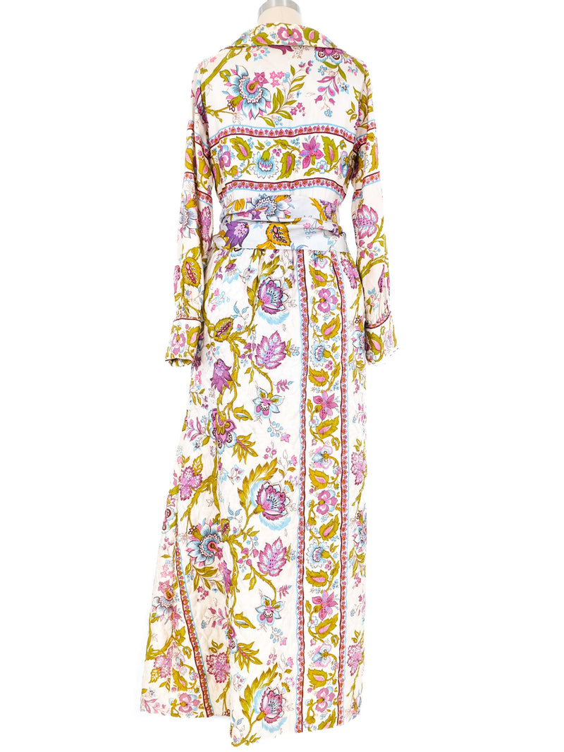 1970s Quilted Floral Hostess Dress Dress arcadeshops.com