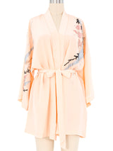 Blush Embellished Silk Robe Jacket arcadeshops.com