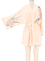 Blush Embellished Silk Robe Jacket arcadeshops.com