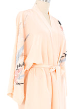 Blush Embellished Silk Robe Jacket arcadeshops.com