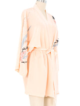 Blush Embellished Silk Robe Jacket arcadeshops.com