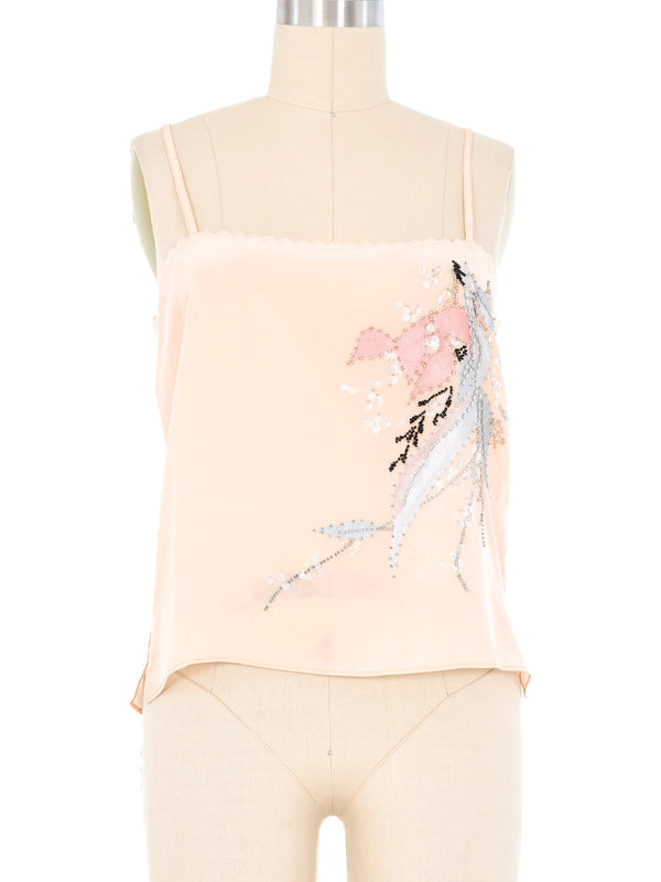 Blush Scallop Edge Silk Tank Top arcadeshops.com