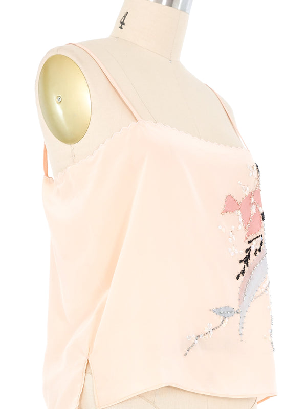 Blush Scallop Edge Silk Tank Top arcadeshops.com