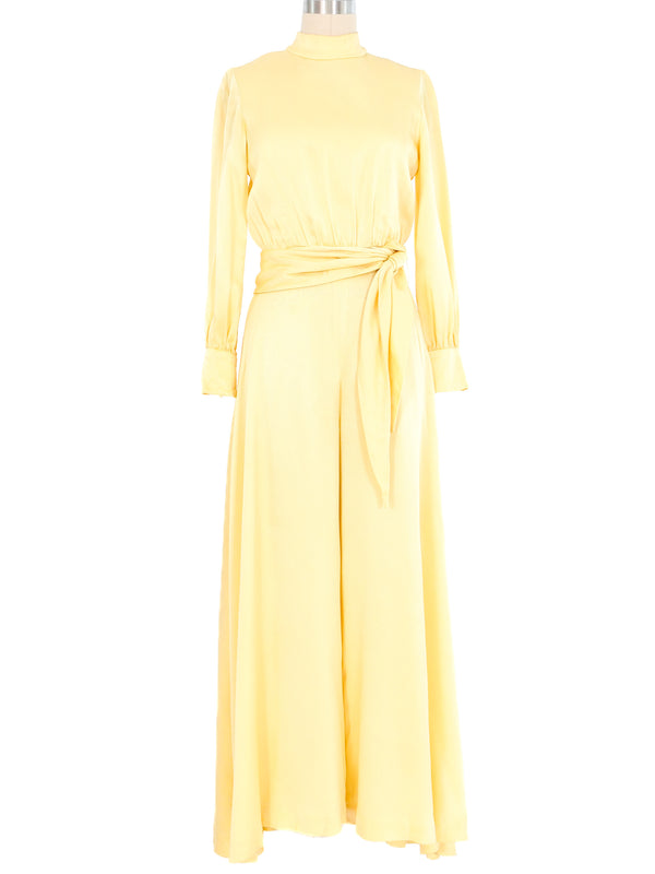 1960s Leo Narducci Candlelight Belted Jumpsuit