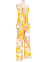 1960s Floral Print Tank Ensemble Suit arcadeshops.com