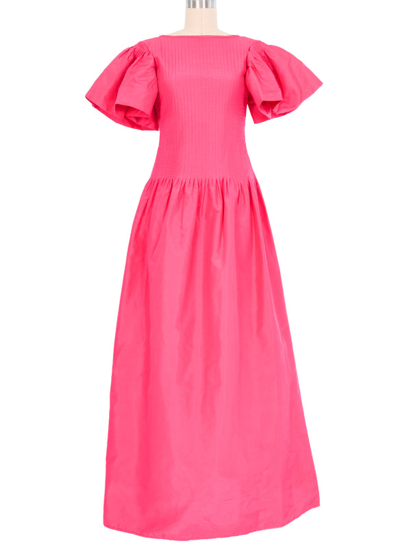 1960s Pierre Cardin Pink Taffeta Gown Dress arcadeshops.com