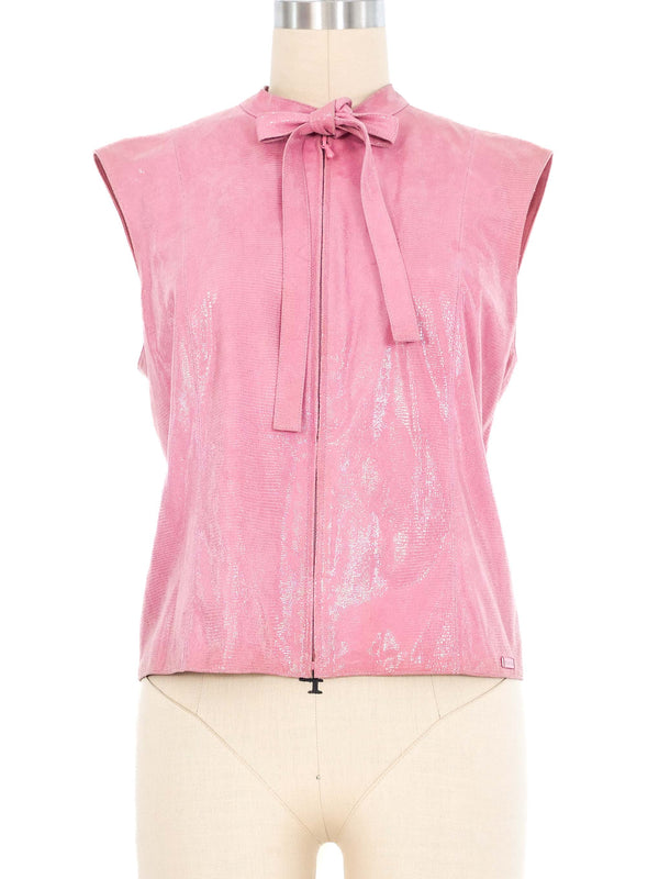 2001 Chanel Pink Leather Top