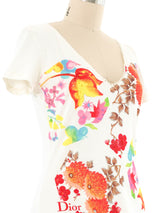 Christian Dior Flowers And Leaves Beaded Baby Tee T-Shirt arcadeshops.com