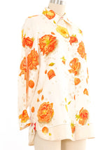 Hermes Floral Silk Blouse Top arcadeshops.com