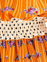Diane Freis Tangerine and Lavender Mixed Print Dress Dress arcadeshops.com