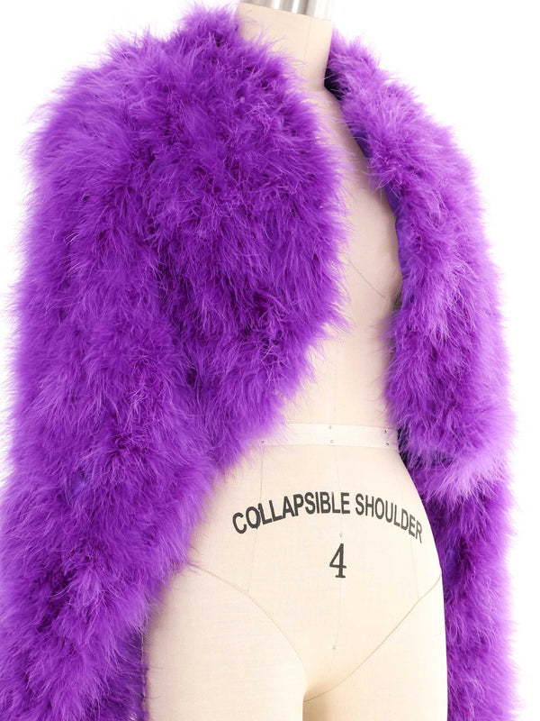 Purple Marabou Crop Jacket
