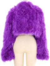 Purple Marabou Crop Jacket Jacket arcadeshops.com