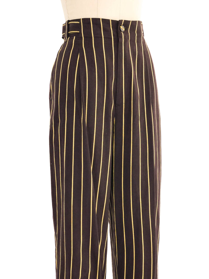 Issey Miyake Striped Cotton Trousers Bottom arcadeshops.com