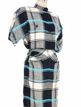 Gucci Plaid Linen Midriff Dress Dress arcadeshops.com