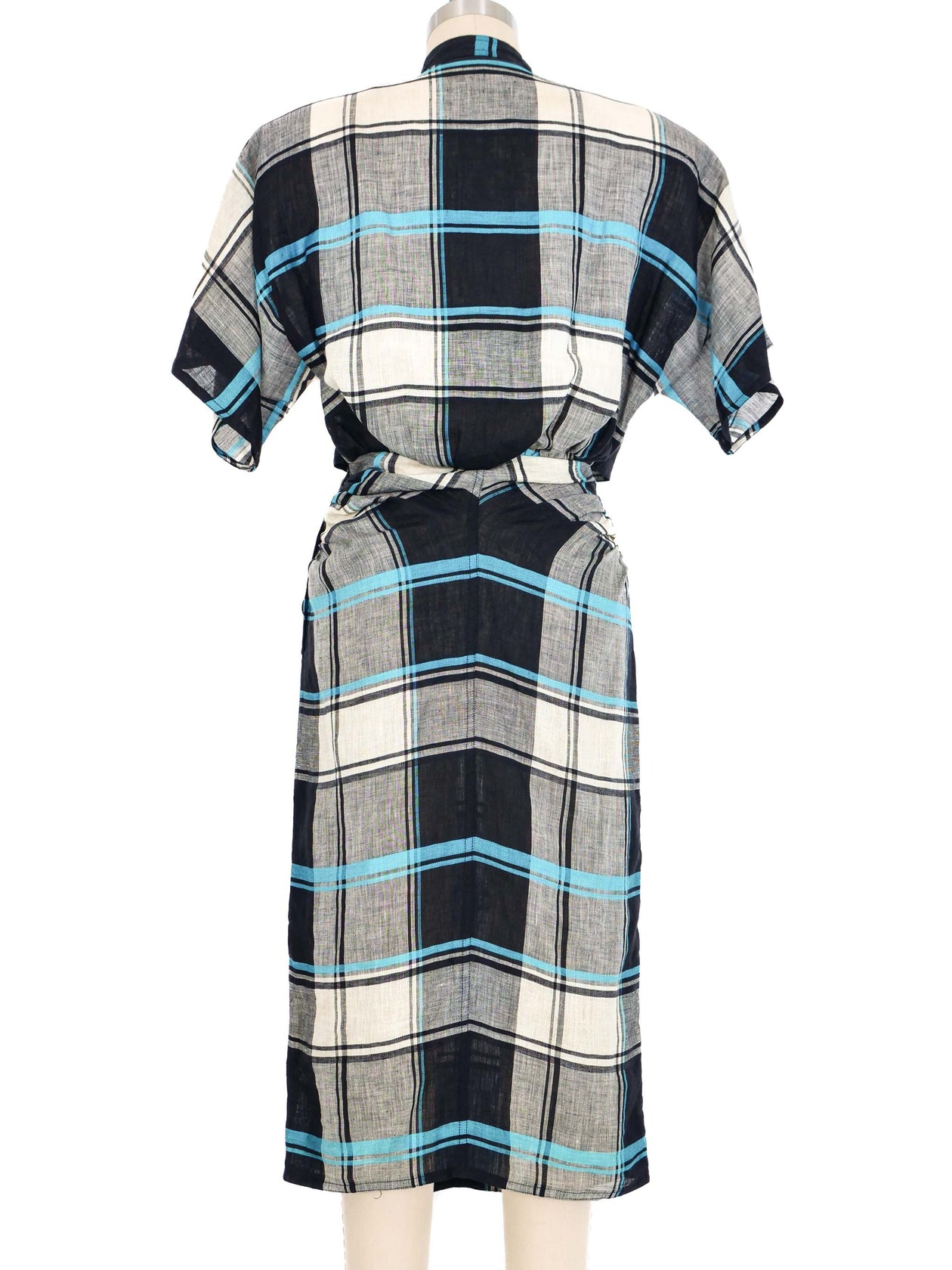 Gucci Plaid Linen Midriff Dress