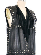 DKNY Studded Fringe Vest Jacket arcadeshops.com