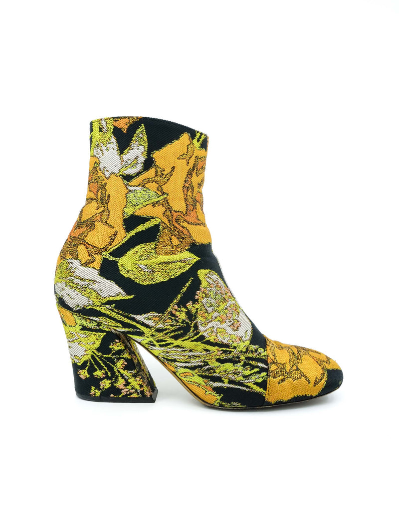 2018 Dries Van Noten Marigold Brocade Boots, 38.5 Accessory arcadeshops.com