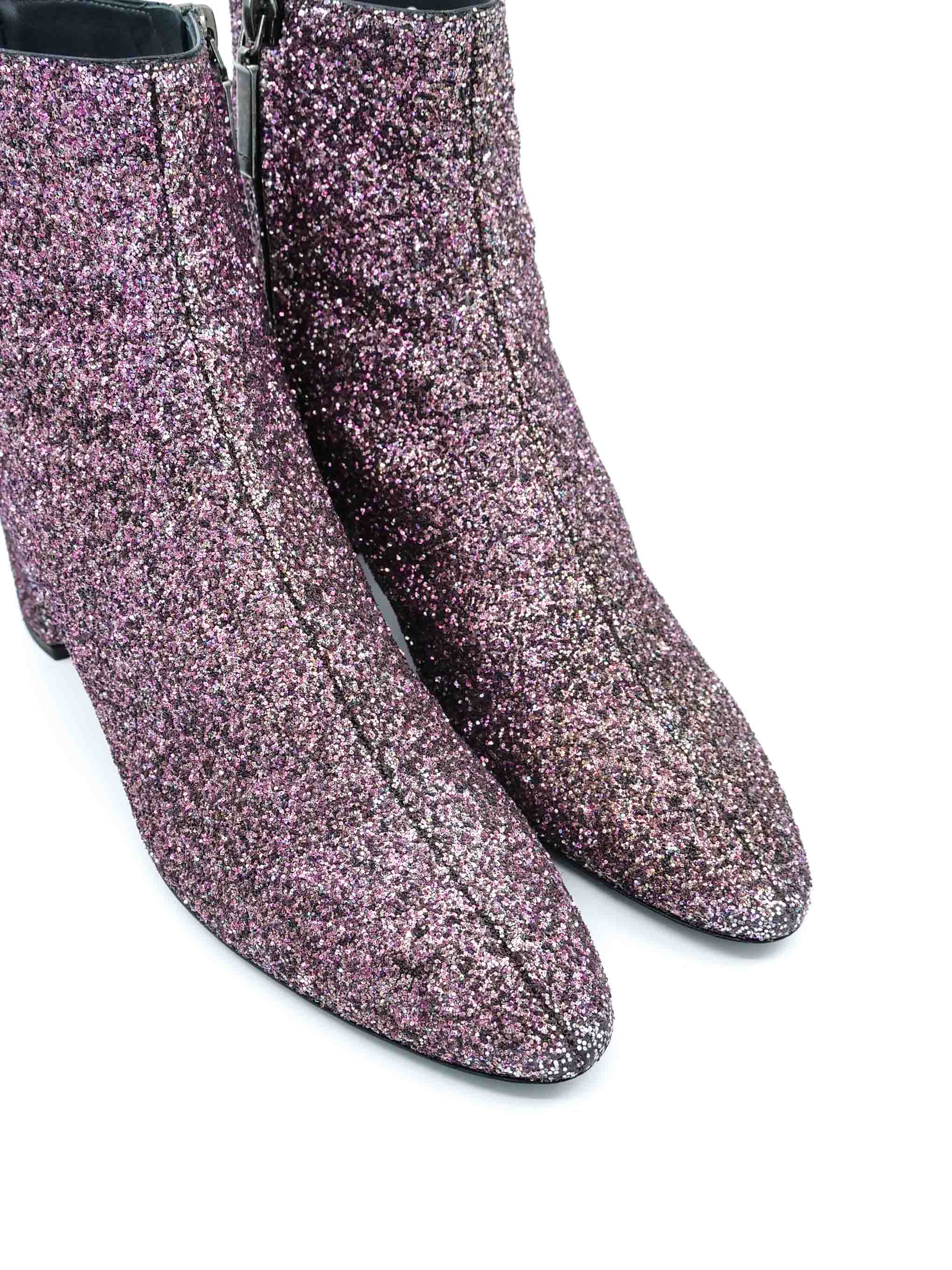 Saint Laurent グリッター ショートブーツ 37 Saint Laurent グリッター ショートブーツ 37