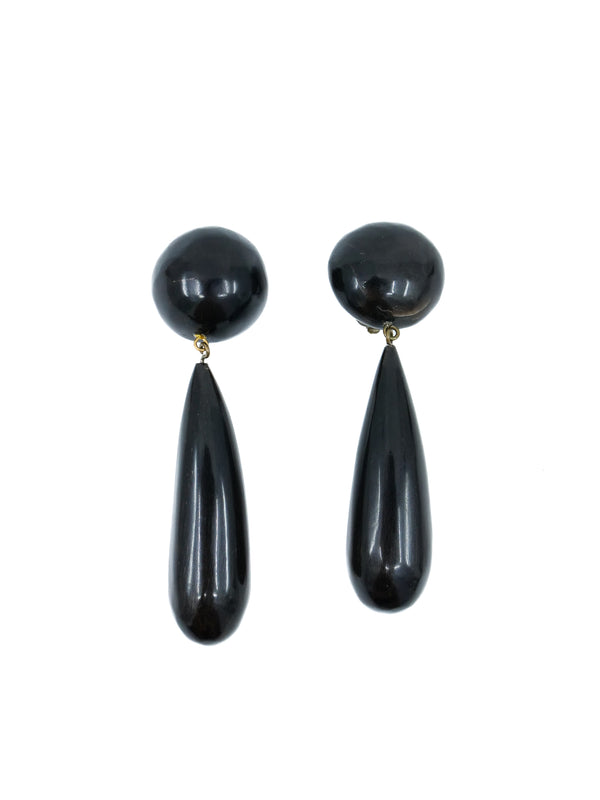 Monies Black Teardrop Earrings