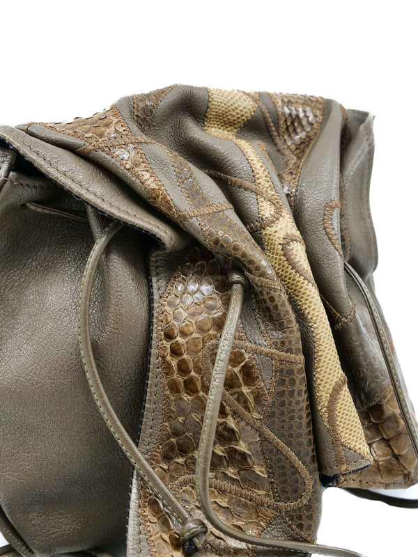 Carlos Falchi Taupe Python Buffalo Bag Accessory arcadeshops.com