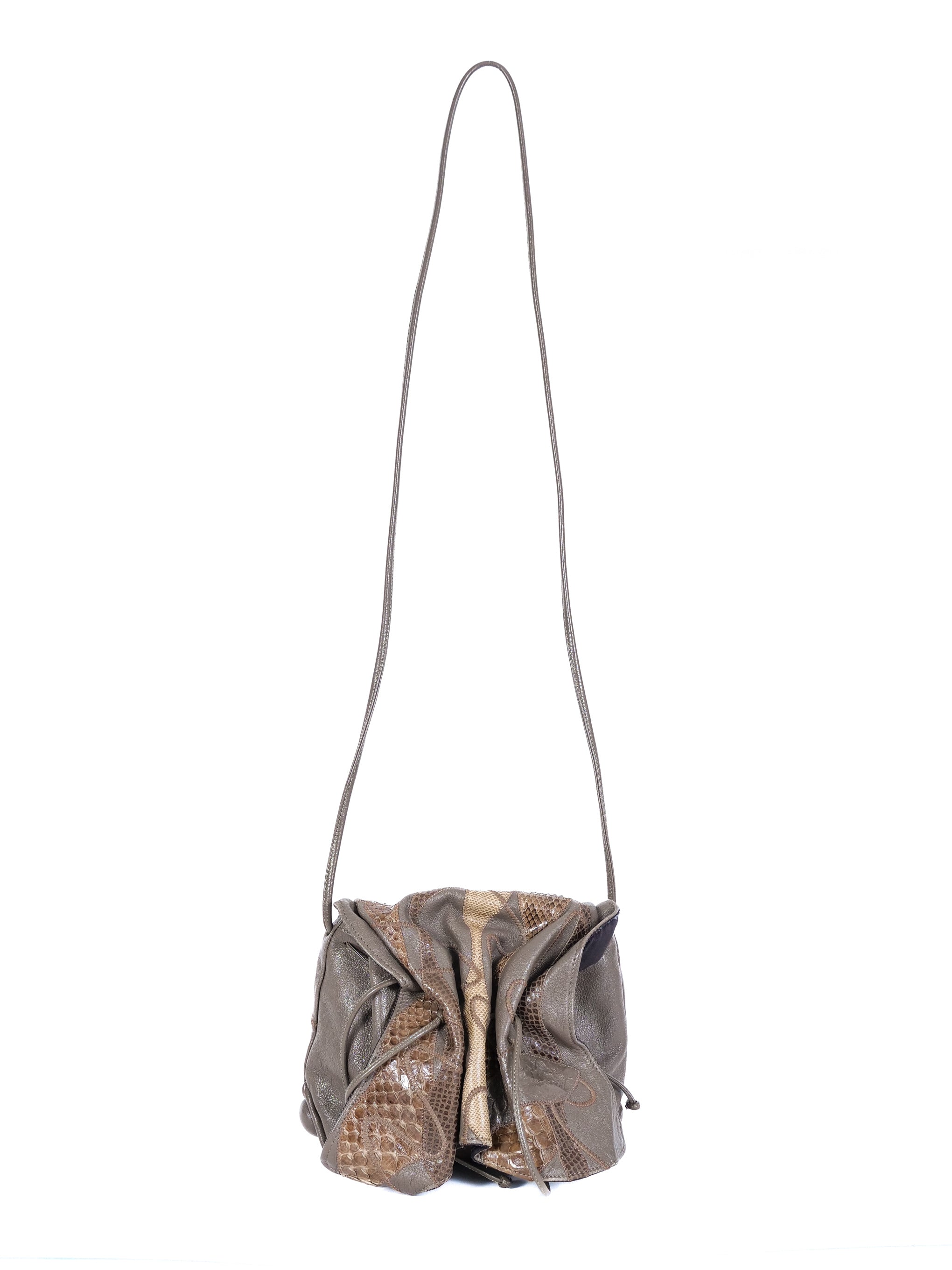 Carlos Falchi Taupe Python Buffalo Bag