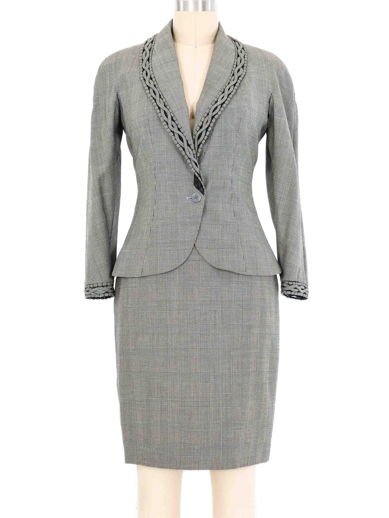 Christian Dior Glen Plaid Skirt Suit