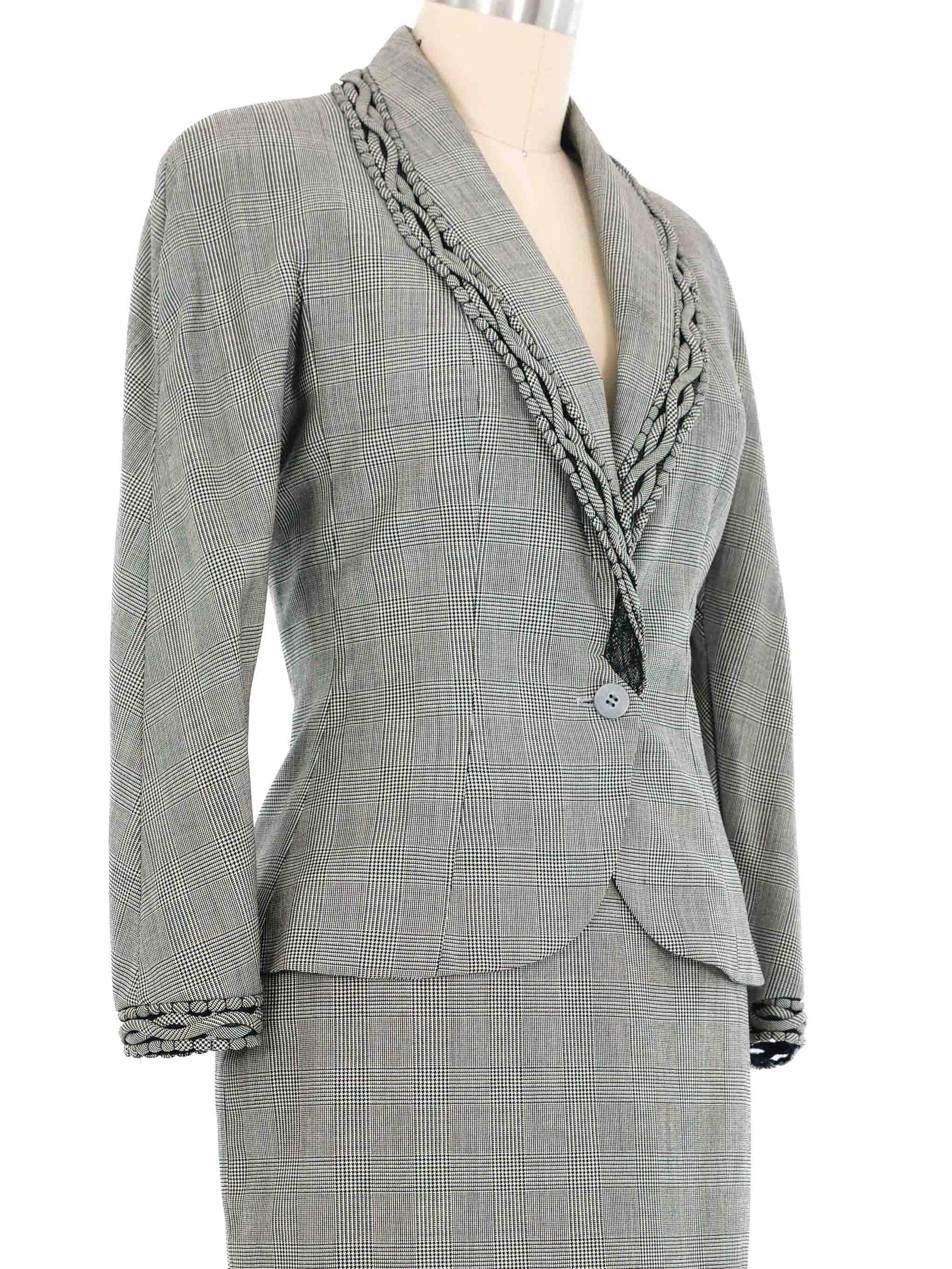Christian Dior Glen Plaid Skirt Suit
