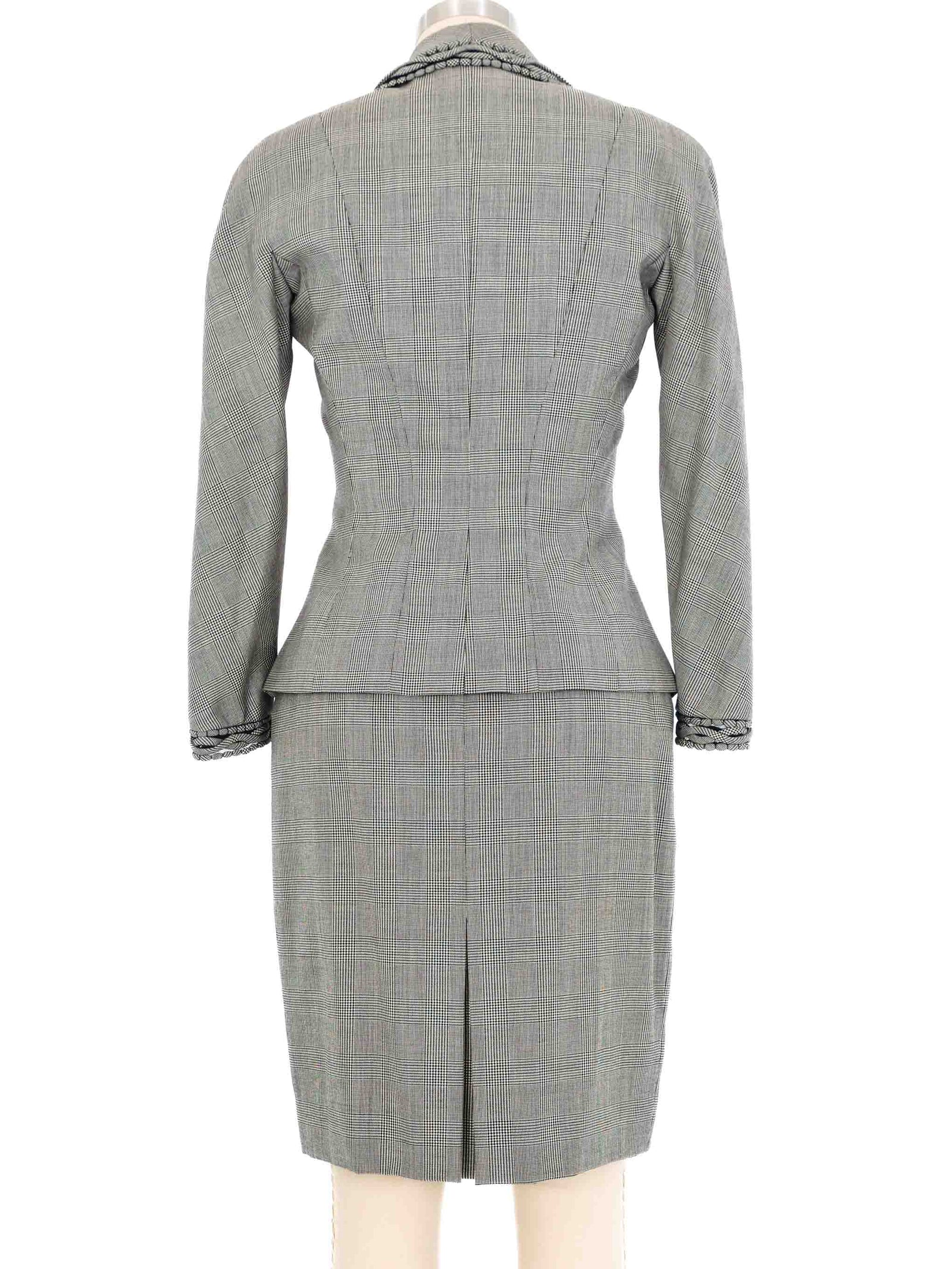 Christian Dior Glen Plaid Skirt Suit