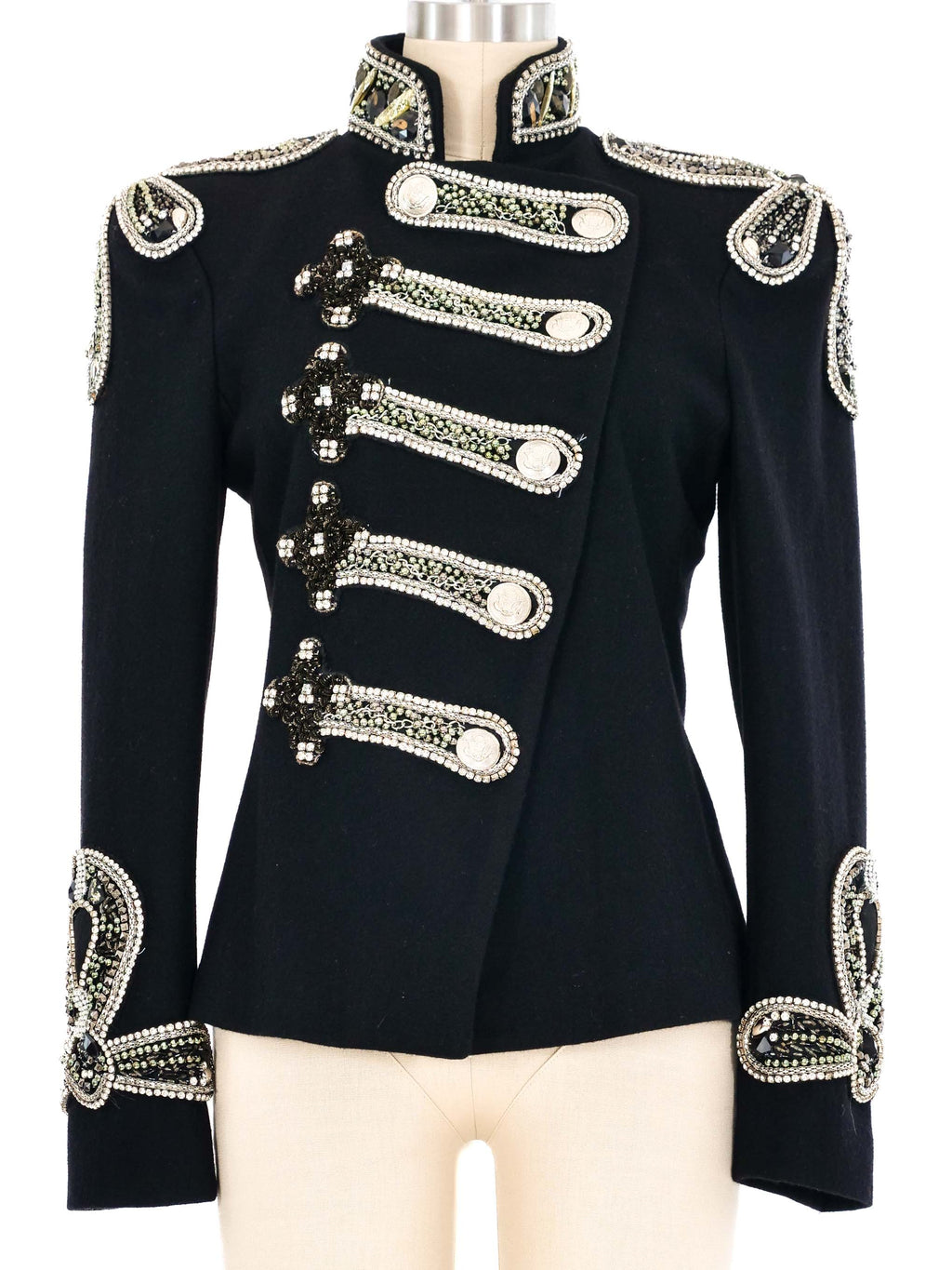 【BALMAIN】embellished wool ジャケット Green Embellished wool blazer | BALMAIN | NET-A-PORTER