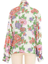 1970s Lurex Floral Blouse Top arcadeshops.com