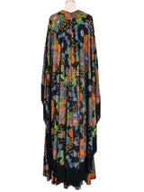 Fringed Jersey Floral Gown Dress arcadeshops.com
