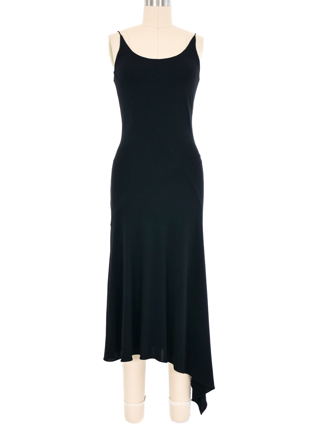 black jersey slip dress 1990s Herve Leger Black Jersey Slip Dress