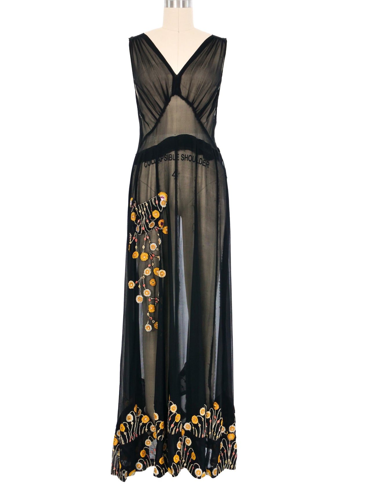 green emerald velvet dress Floral Embroidered Maxi Dress with Sheer Flutter Sleeves in Blush Multi main image 0