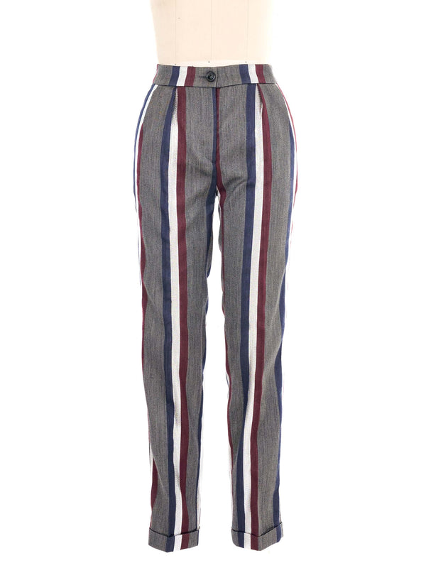 Dries Van Noten Metallic Stripe Pants Bottom arcadeshops.com