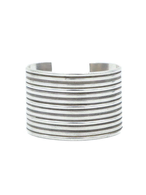 Ribbed Sterling Silver Cuff