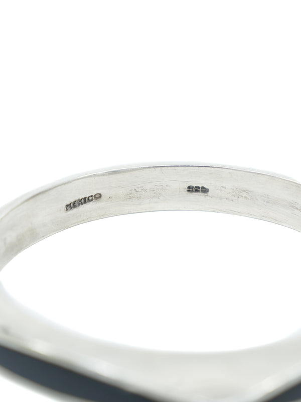 Mexican Sterling Silver Angled Inlay Bangle