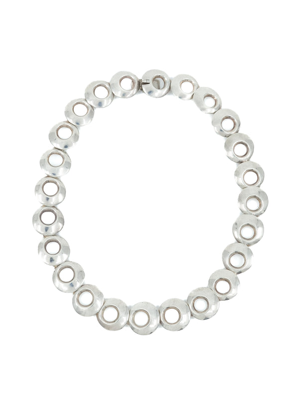 Modernist Sterling Silver Circles Necklace Accessory arcadeshops.com