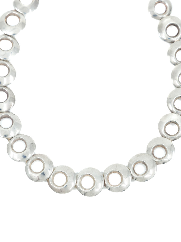 Modernist Sterling Silver Circles Necklace