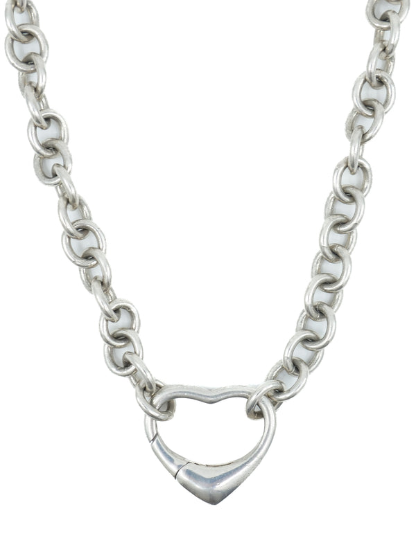 Silver Heart Clasp Chain Necklace Accessory arcadeshops.com