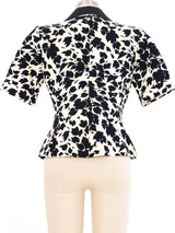 Yves Saint Laurent Cream Short Sleeve Floral Jacket Jacket arcadeshops.com