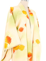 Ivory Watercolor Flower Motif Kimono Jacket arcadeshops.com