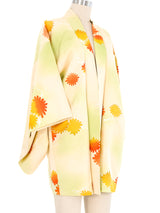 Ivory Watercolor Flower Motif Kimono Jacket arcadeshops.com