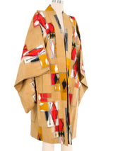 Tan Handpainted Kimono Jacket arcadeshops.com