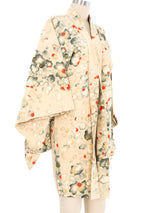 Beige Floral Watercolor Kimono Jacket arcadeshops.com