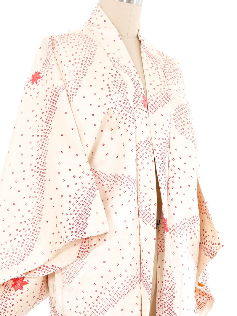 Cream Geometric Satin Kimono Jacket arcadeshops.com