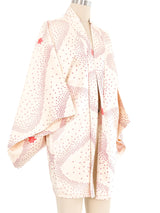 Cream Geometric Satin Kimono Jacket arcadeshops.com