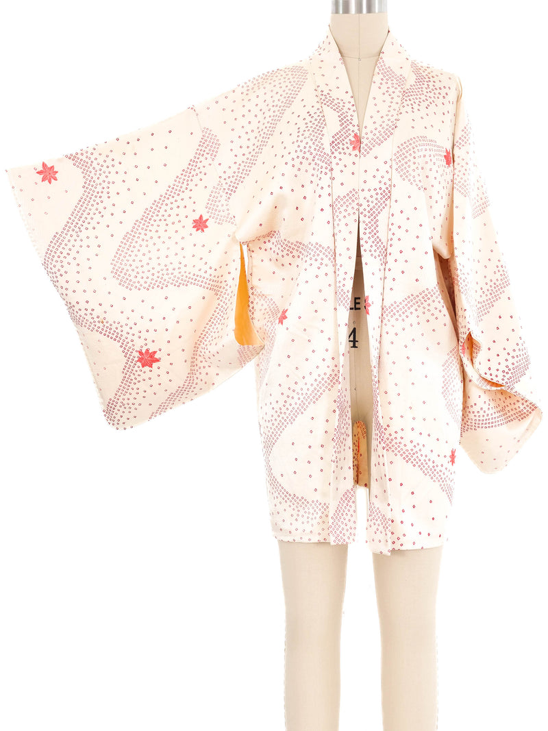 Cream Geometric Satin Kimono Jacket arcadeshops.com