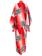 Red Painted Striped Kimono Jacket arcadeshops.com