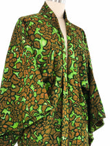 Green And Brown Overdyed Floral Kimono Jacket arcadeshops.com