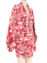 Red Geometric Kimono Jacket arcadeshops.com